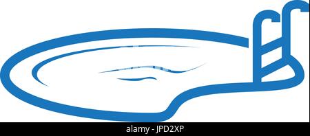 gerundeten Swimmingpool-Symbol. isoliert auf weißem Hintergrund. Stock Vektor