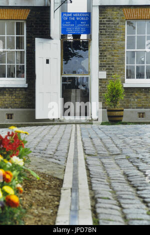 Meridian Line, Royal Observatory, Greenwich, London, England, Großbritannien Stockfoto