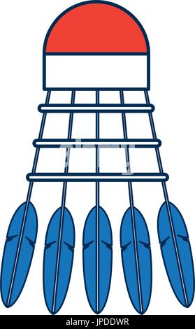 Federball Badminton aus Vogelfedern Sportgeräte Stock Vektor
