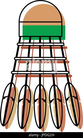Badminton von Vogelfedern Sportgeräte Stock Vektor