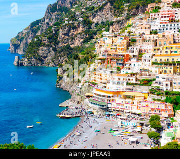 Positano, Amalfiküste, Kampanien, Italien Stockfoto