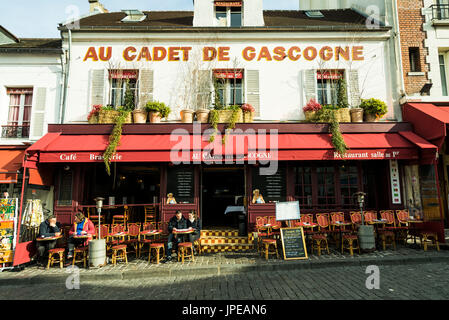 Cafè in Place du Tertre, Montmartre, Paris, Frankreich Stockfoto