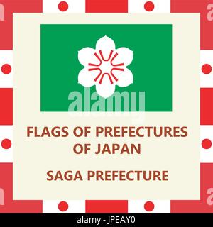 Flagge der japanischen Präfektur Saga Stock Vektor