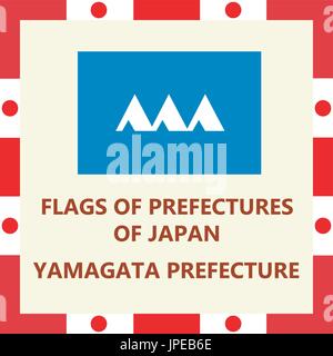 Flagge der japanischen Präfektur Yamagata Stock Vektor