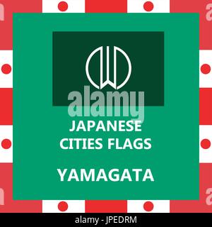 Flagge der japanischen Stadt Yamagata Stock Vektor