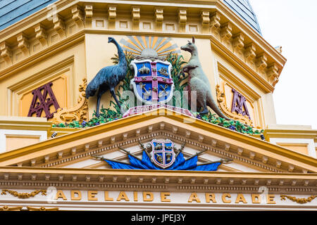 Adelaide Arcade auf Rundle Mall in Adelaide, Südaustralien. Stockfoto
