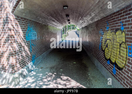 Oslo, Norwegen - 20. Juli 2017: Akerselva, Oslo-Fluss Stockfoto