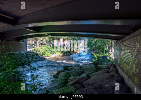 Oslo, Norwegen - 20. Juli 2017: Akerselva, Oslo-Fluss Stockfoto