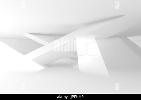 Abstrakte digitale Hintergrund mit geschnittenen geometrische Strukturen, 3d Illustration, doppelte Belichtung Effekt, blau getönt Stockfoto