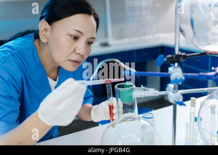 Intelligente professioneller Wissenschaftler auf das experiment Stockfoto