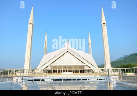 Shah Faisal Mosque ist eine der größten Moscheen der Welt, befindet sich in der Hauptstadt von Pakistan, Islamabad. Stockfoto