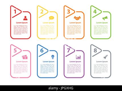 Infografik-Design Business Konzept Vektor-Illustration mit 8 Schritten Stock Vektor