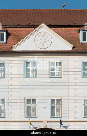 Casa Albastra (Blaues Haus), Grand Square (Piata Mare), Sibiu, Rumänien Stockfoto