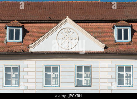 Casa Albastra (Blaues Haus), Grand Square (Piata Mare), Sibiu, Rumänien Stockfoto