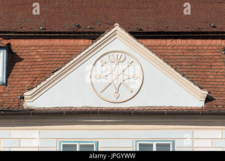 Casa Albastra (Blaues Haus), Grand Square (Piata Mare), Sibiu, Rumänien Stockfoto