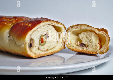 Die traditionelle Pan de Jamon für Weihnachtszeit. lateinamerikanischen Küche Stockfoto