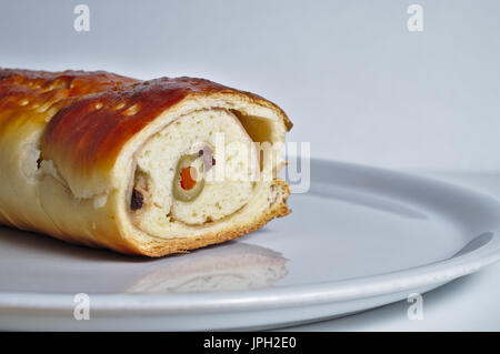 Die traditionelle Pan de Jamon für Weihnachtszeit. lateinamerikanischen Küche Stockfoto