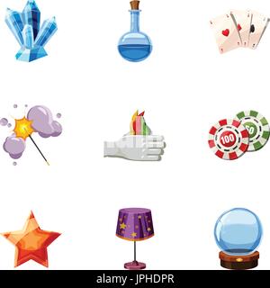Assistenten Sachen Icons set, cartoon-Stil Stock Vektor