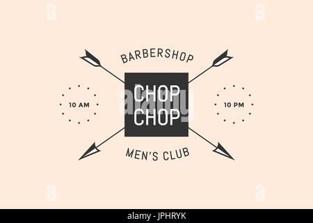 Emblem der Barbershop mit Pfeilen Stock Vektor