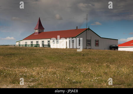 Häuser von Goose Green, Falkland-Inseln Stockfoto