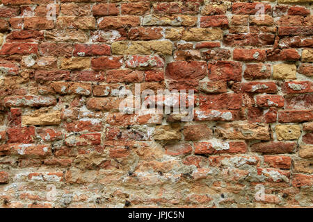 Red Brick Wall an historischen Gebäuden im Stadtteil Dorsoduro, Venedig, Italien, Europa Stockfoto