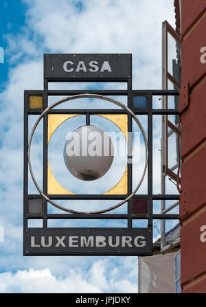 Casa Luxemburg Zeichen, Sibiu, Rumänien Stockfoto