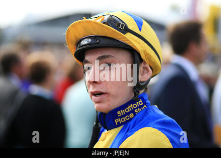 Jockey Callum Shepherd während Tag eins von Katar Goodwood Festival auf dem Goodwood Racecourse. PRESSEVERBAND Foto. Bild Datum: Dienstag, 1. August 2017 Stockfoto