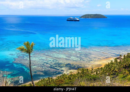 Dravuni Island, Fidschi. Panoramablick auf die Insel im südlichen Pazifik. Stockfoto