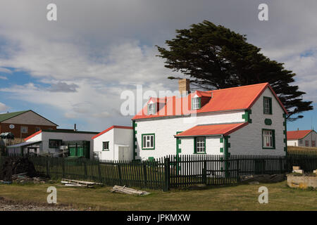 Häuser von Goose Green, Falkland-Inseln Stockfoto