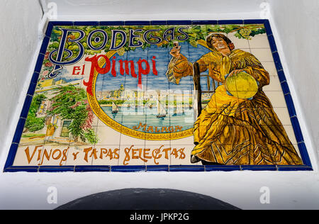 Die renommierten Bodegas el Pimpi in Málaga Stockfoto