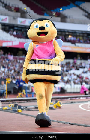 Whizbee, Maskottchen der Para der Leichtathletik-Weltmeisterschaft in London Stadium Stockfoto