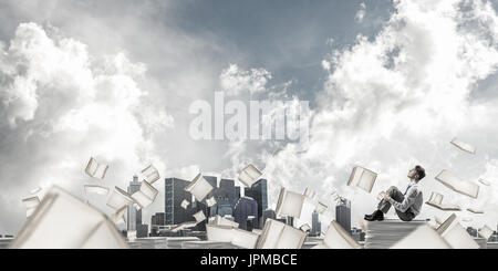 Fleißig, um erfolgreicher Geschäftsmann zu werden. Stockfoto