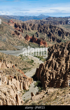 El sillar o Valle De La Luna, Tupiza, Salinen-Tour. Bolivien, Südamerika Stockfoto