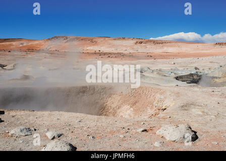 Geysire Sol de Mañana, Eduardo Avaroa National reserve, Abteilung Potosi, Bolivien, Südamerika Stockfoto