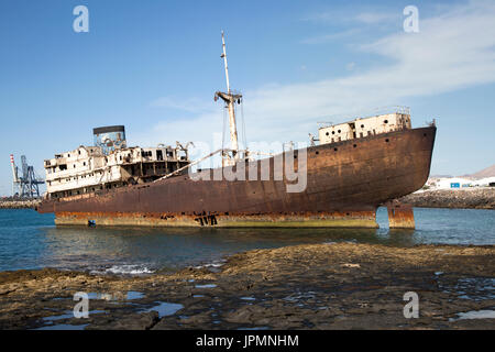 Wrack der Temple Hall oder Telemon Schiff, Arrecife, Lanzarote, Kanarische Inseln, Spanien Stockfoto