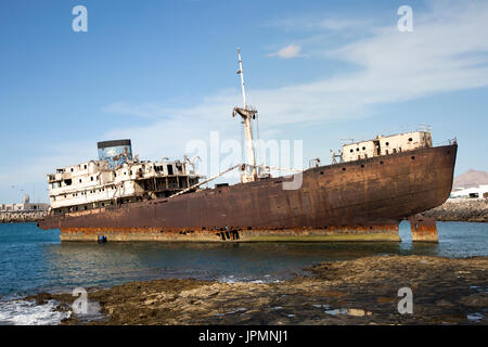 Wrack der Temple Hall oder Telemon Schiff, Arrecife, Lanzarote, Kanarische Inseln, Spanien Stockfoto