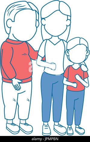 Familie mit Kinder-Symbol auf weißem Hintergrund-bunte Design-Vektor-illustration Stock Vektor