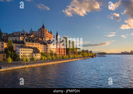 Stockholm. Das Bild der alten Stadt Stockholm, Schweden während des Sonnenuntergangs. Stockfoto