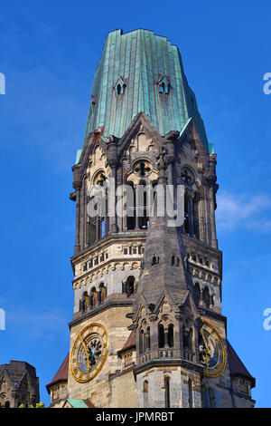 Gebrochenen Turm der Kaiser-Wilhelm-Gedächtniskirche, Berlin, Deutschland Stockfoto