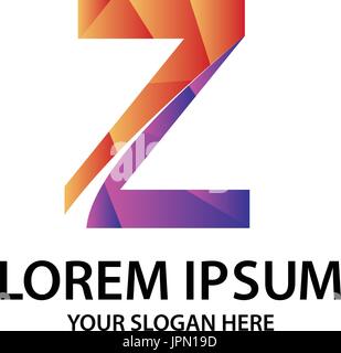 Buchstabe Z mit polygonalen Stil, Logo-Design, isoliert auf weißem Hintergrund. Stock Vektor