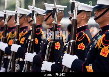 Marines in Militärparade, Rizal Park, Manila, Philippinen Stockfoto