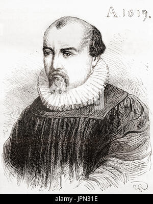 Salomon de Caus, 1576 – 1626.  Französische Hugenotten Ingenieur.  Von Les Merveilles De La Science veröffentlichte 1870. Stockfoto