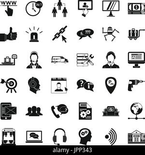 Center Betreiber Icons Set, einfachen Stil Stock Vektor
