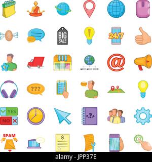 Berufung Telefon Icons set, cartoon-Stil Stock Vektor
