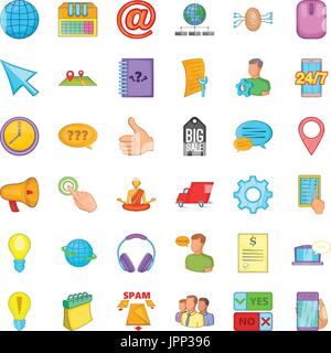 Sprechenden Icons Set, Cartoon-Stil Telefon Stock Vektor