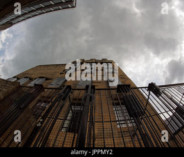 GSA Glasgow School of Art, bevor das Feuer details Stockfoto