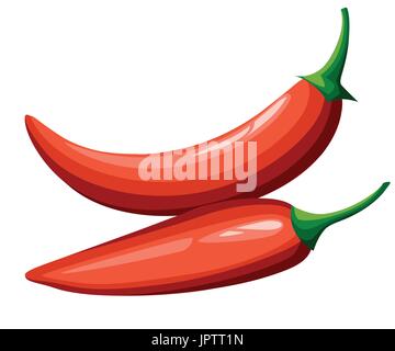 Chili-Pfeffer. Abstrakte Chilischoten auf weißem Hintergrund-Website und mobile app-Design-Vektor-Element. Stock Vektor