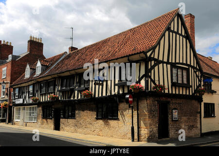 Die blauen Schwein Gastwirtschaft, Vine Street, Grantham Stadt, Lincolnshire, England, UK Stockfoto