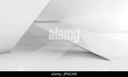 Abstrakte digitale Hintergrund, weiße geschnittenen geometrische Strukturen, 3D-Illustration, doppelte Belichtung Effekt Stockfoto