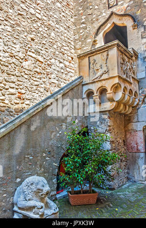 Mittelalterlichen Palast Palazzo Corvaja, Taormina, Italien Stockfoto